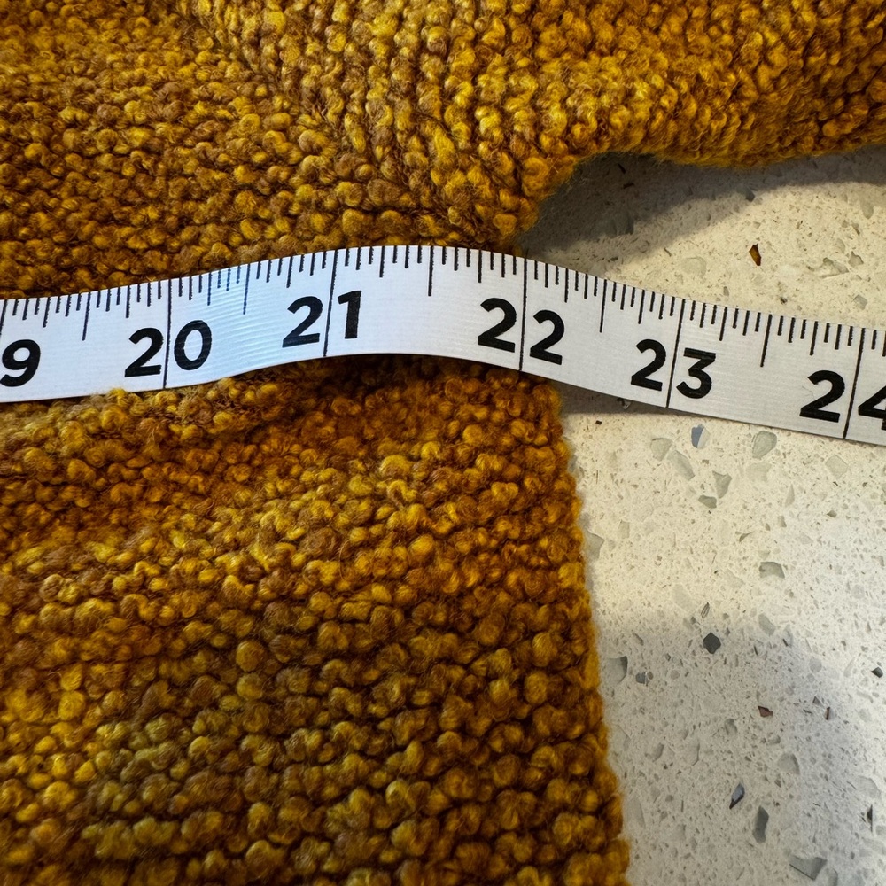 Free People Mustard Textured Knit Belted Jacket Coat Size Medium Slouchy Boho - Picture 10 of 14